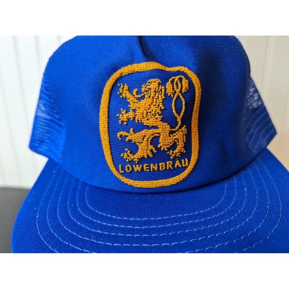 Vintage Lowenbrau Beer Full Mesh Trucker Hat Cap Adjustable Snapback Old‎ Glory - Picture 2 of 5